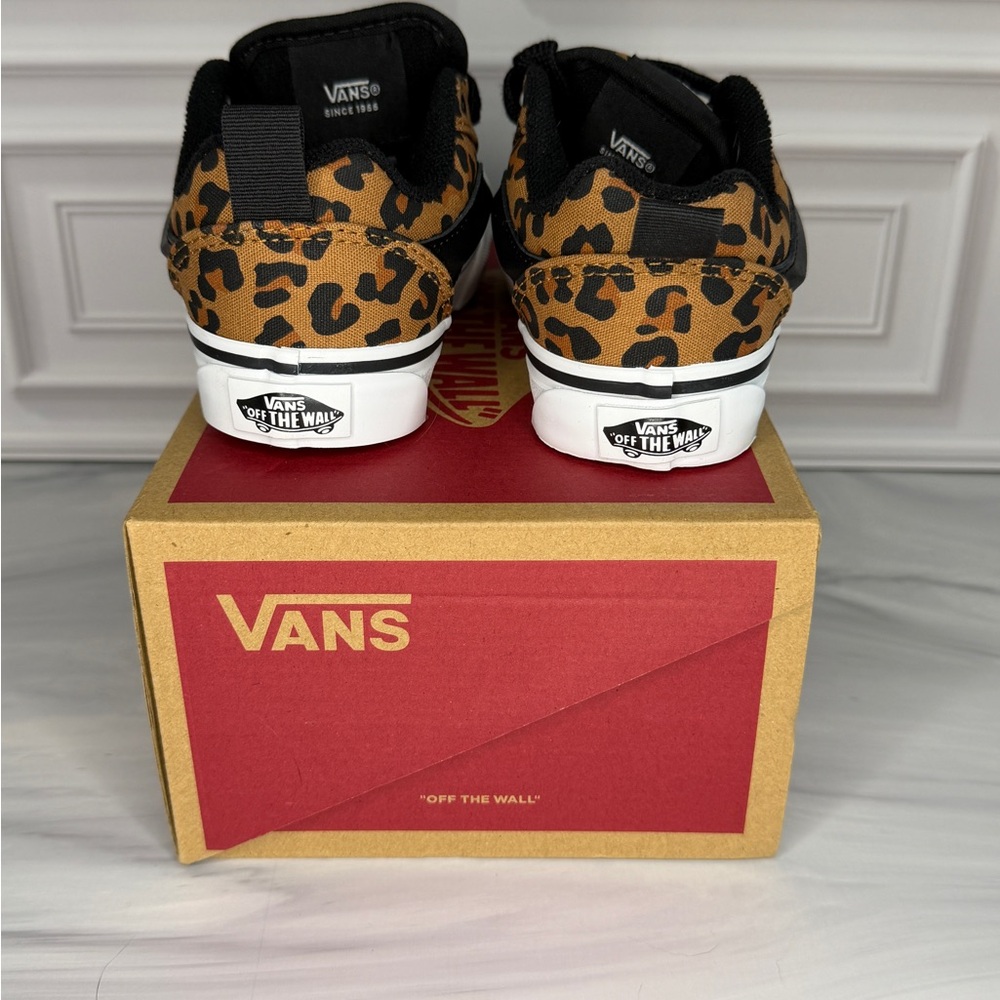 Vans Kids Tan and Black Leopard Sneakers - Picture 3 of 5